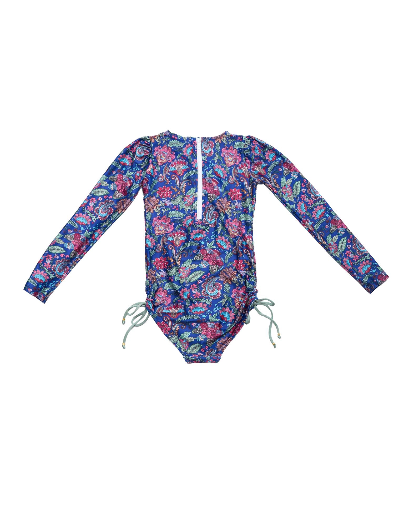 Long Sleeve One Piece Swimsuit with Side Ties