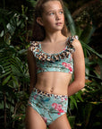 Wild Garden Ruffle Neckline Bikini (Faithful) - Lifestyle 2