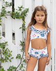 Girls Frilly Nautical Bikini with High Waist - Lifestyle 1