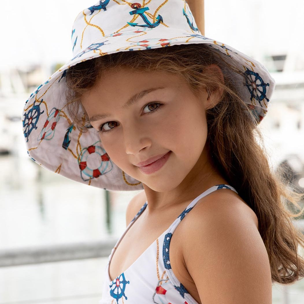 Childrens Nautical Bucket Hat - Lifestyle