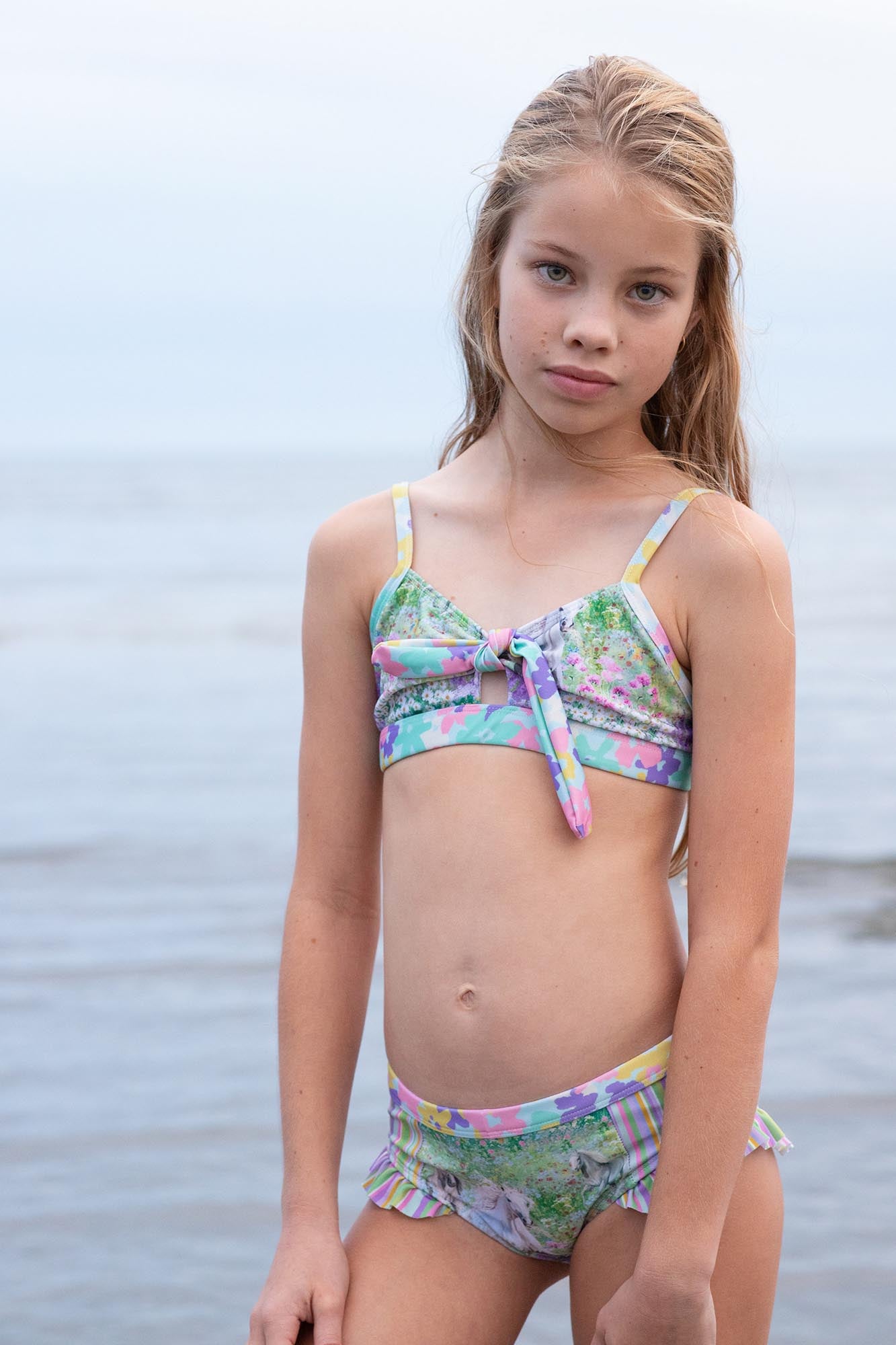 Girls Horses 3 Piece Swim Set with Rashie - Lifestyle 1
