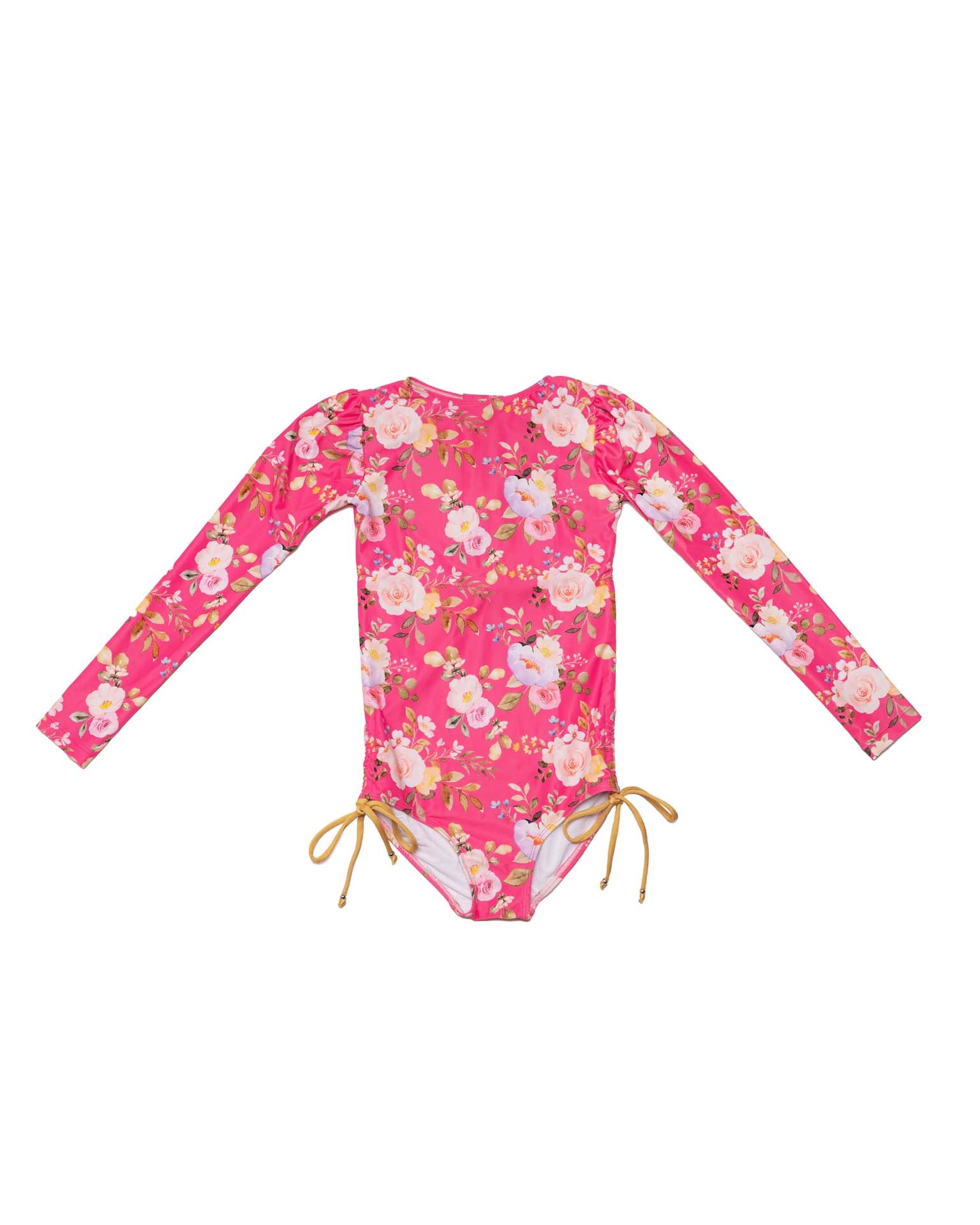 Long Sleeve One Piece Swimsuit with Side Ties
