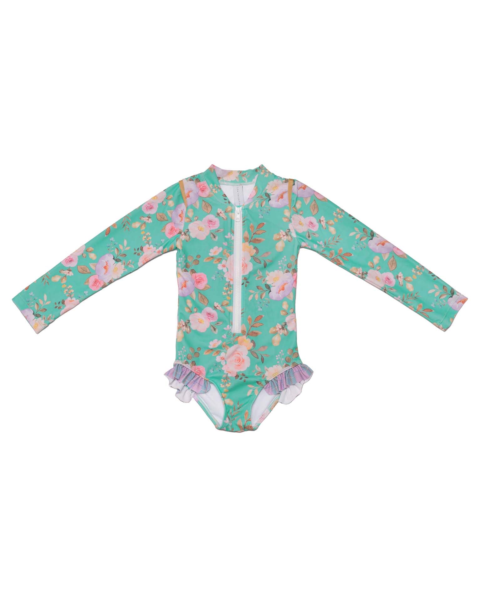 Long Sleeve Zip One Piece Swimsuit