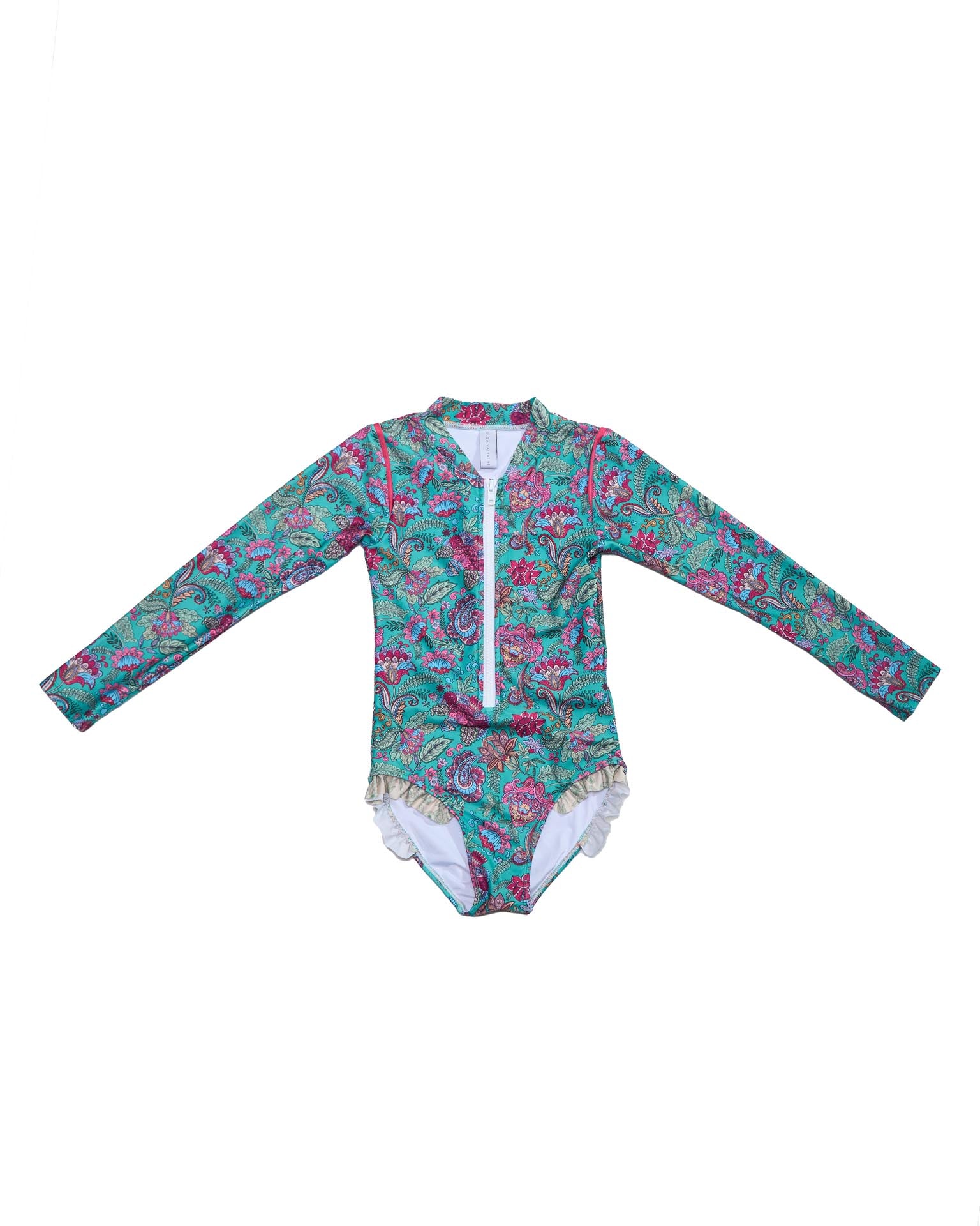 Long Sleeve Zip One Piece Swimsuit