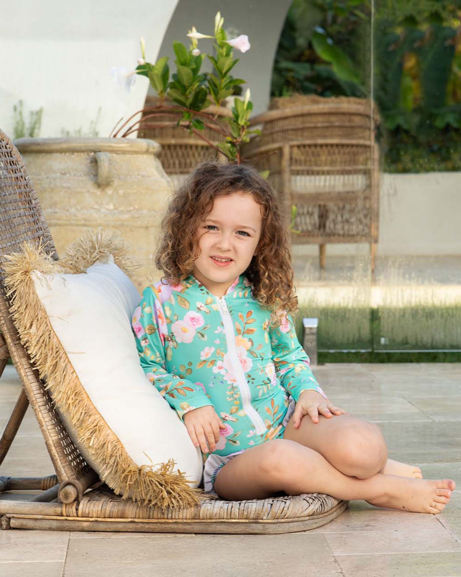 Long Sleeve Zip One Piece Swimsuit