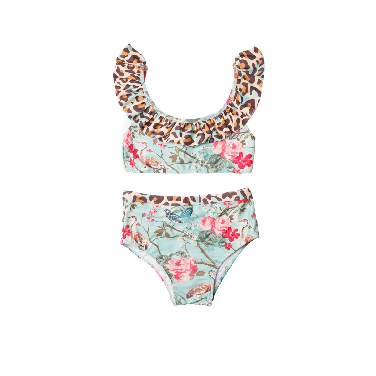 Wild Garden Ruffle Neckline Bikini (Faithful) - Front