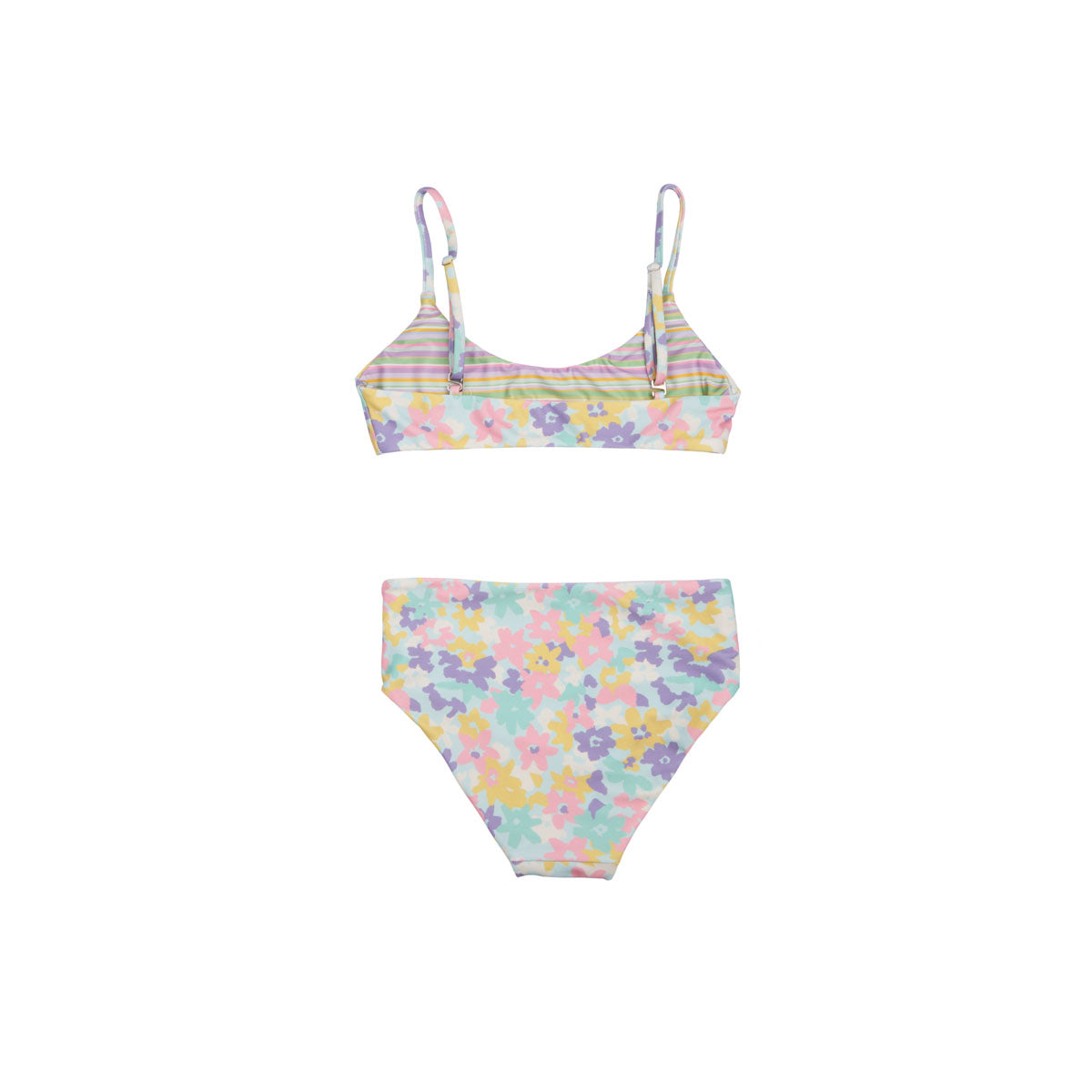 Girls Floral Reversible Bikini with High Waist -  Back