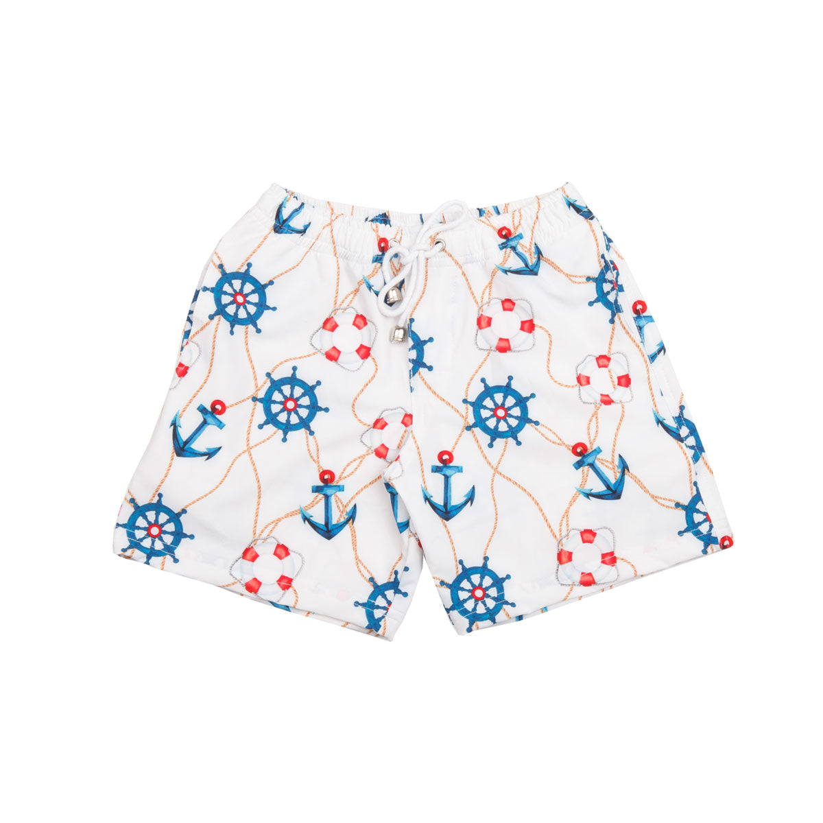 Boys Nautical Board Shorts - Front