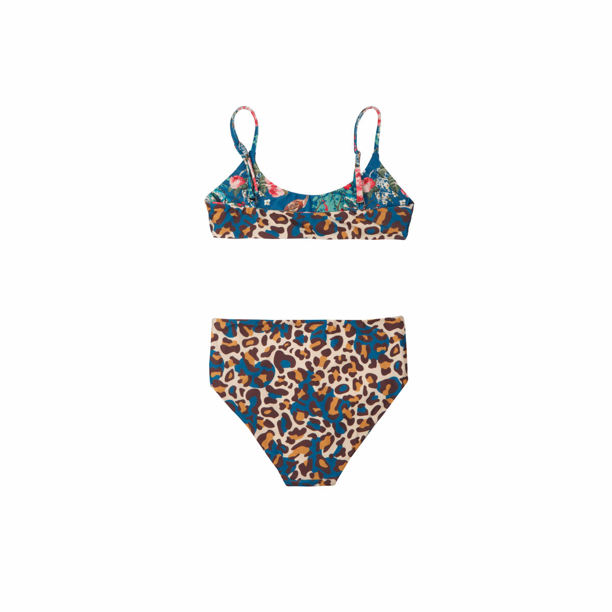 Girls Leopard Reversible Bikini with High Waist - Back 1