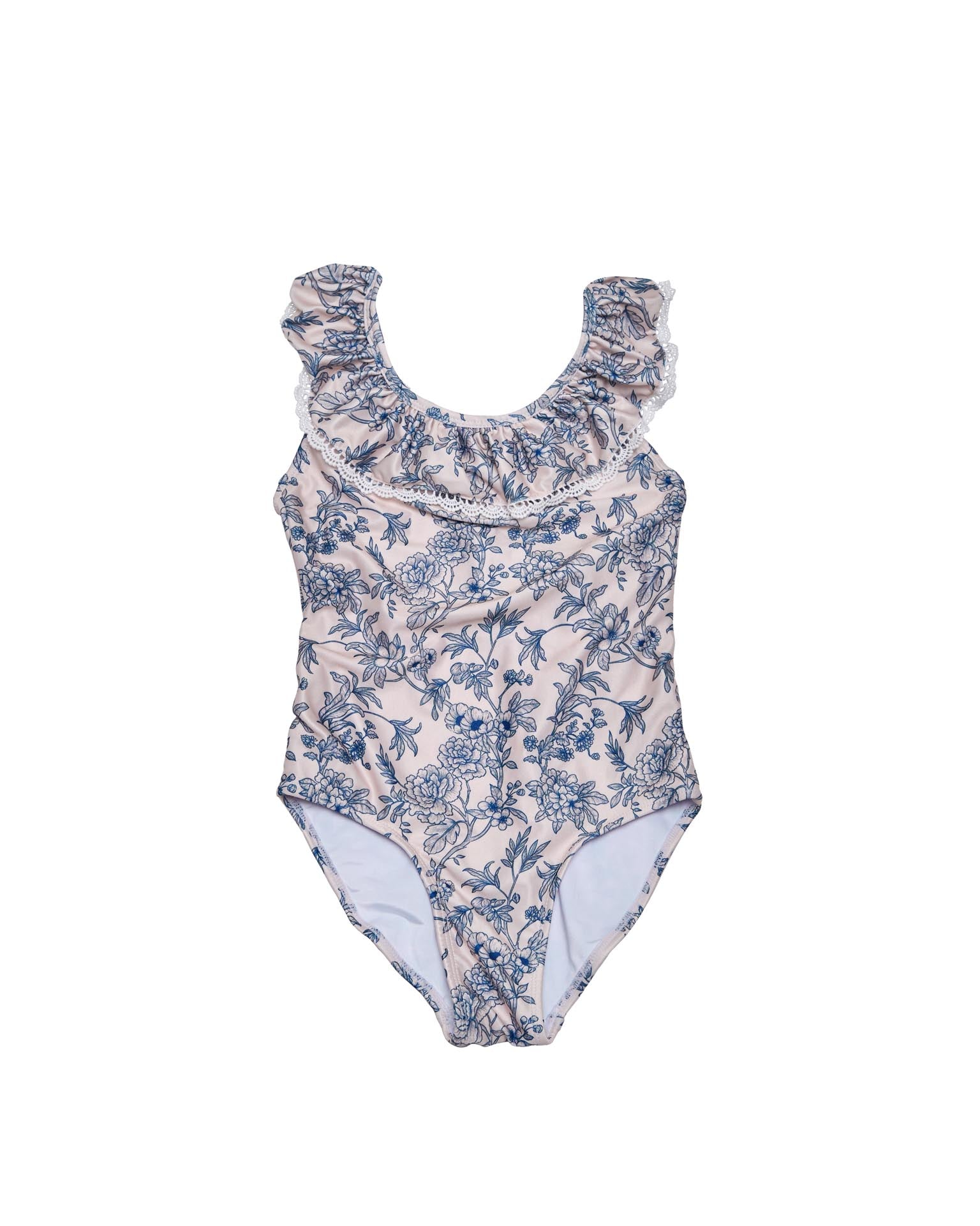 Ruffle Neck One Piece Swimsuit