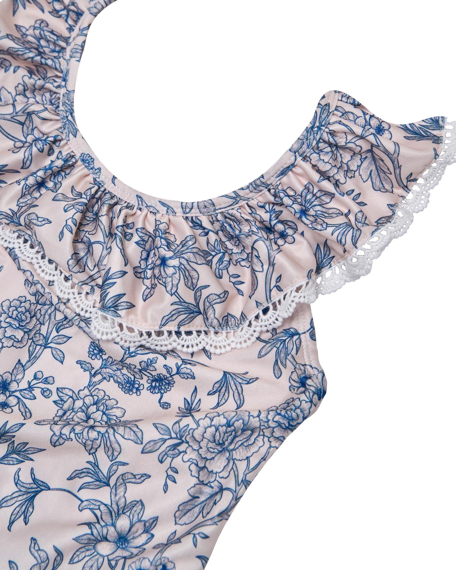 Ruffle Neck One Piece Swimsuit