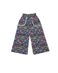 Olga Valentine Phoenix Wide Leg Pants, paisley floral print, flat lay front view
