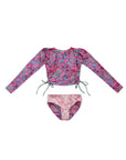 2 Piece Swimsuit Set with Side Ties (Reversible Bottoms)