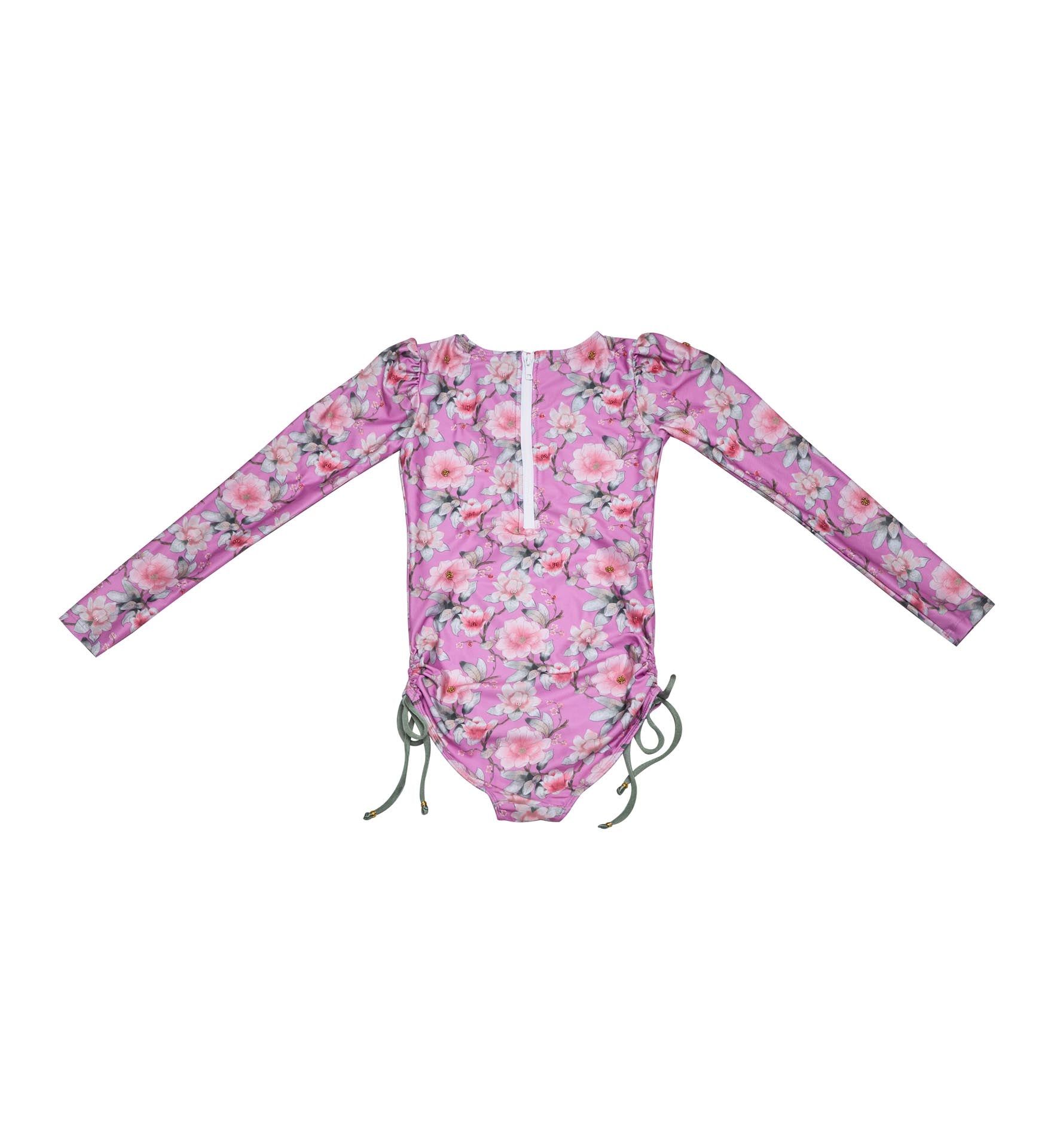 Long Sleeve One Piece Swimsuit with Side Ties