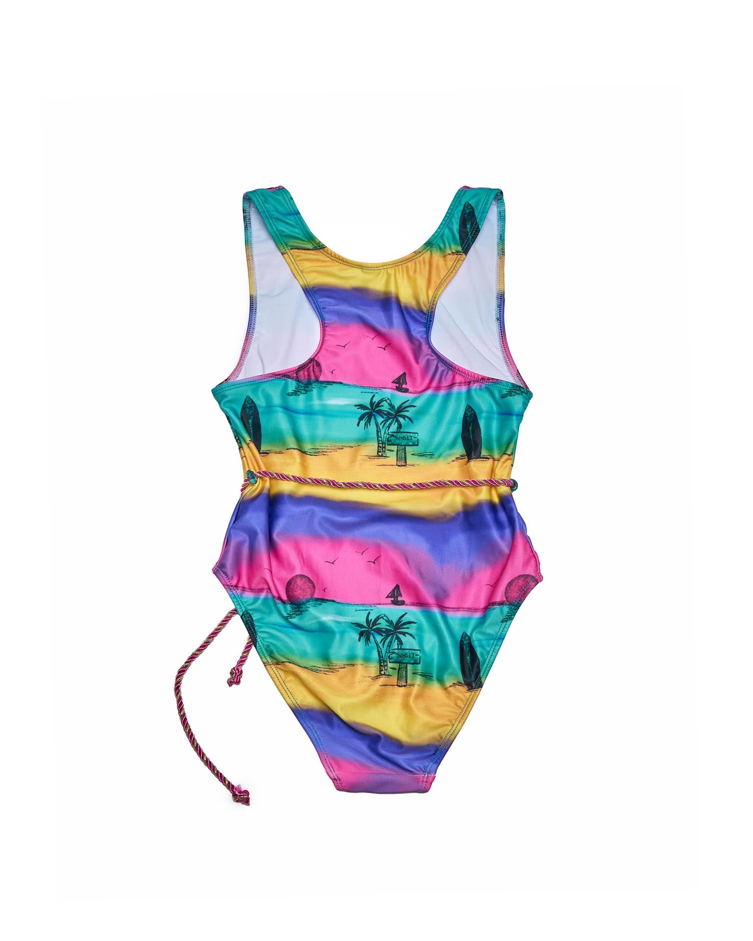 T-Back One Piece Swimsuit with Belt