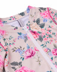 Girls Long Sleeve Zip One Piece – Camellia - Olga Valentine girls swimwear (image 3 of 5)