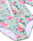 Girls Long Sleeve Zip One Piece – Celestine - Olga Valentine girls swimwear (image 6 of 6)
