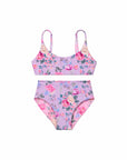 Girls Reversible Bikini – Lilienne – front view flat lay | Olga Valentine luxury girls swimwear