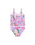 Girls Cami Tankini – Violetta – back view flat lay | Olga Valentine luxury girls swimwear
