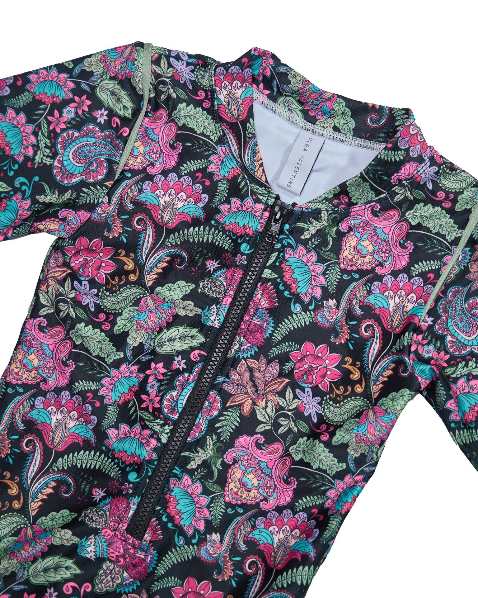 Long Sleeve Zip One Piece Swimsuit