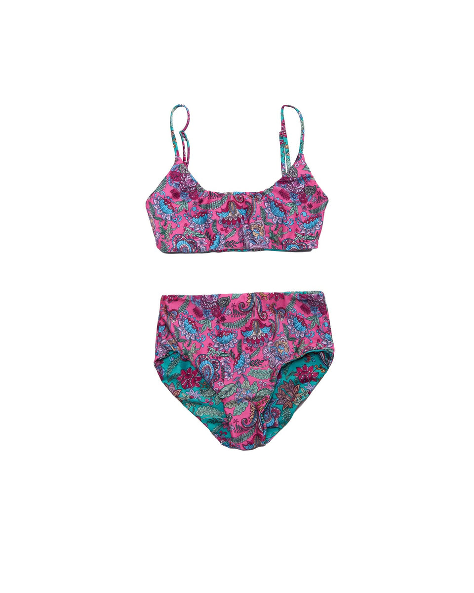 Pepe Jeans Liberty Ensemble Bikini Asymétrique Fille - Imprimé Volants, Polyester Recyclé Séchage Rapide