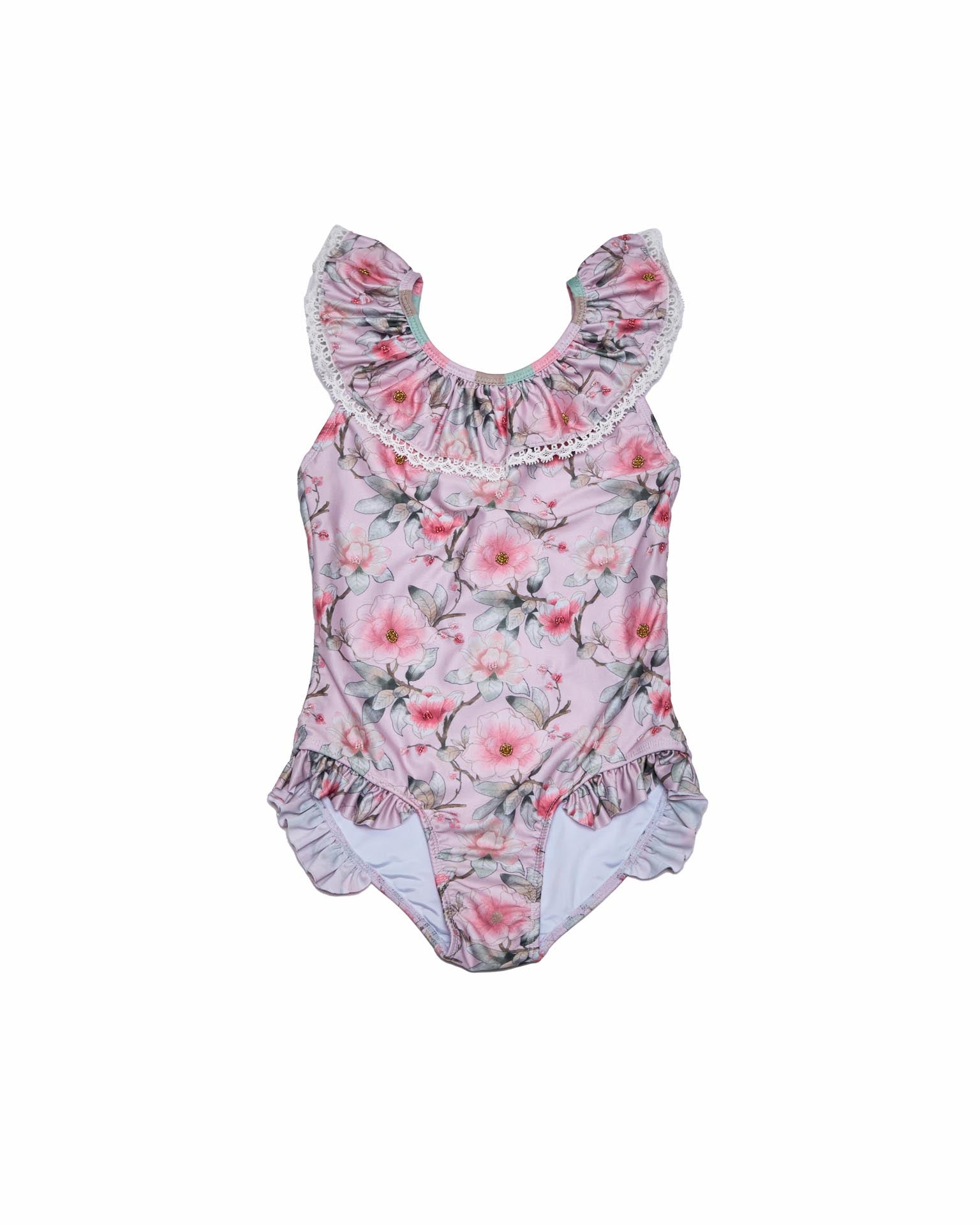 Ruffle Neck One Piece Swimsuit