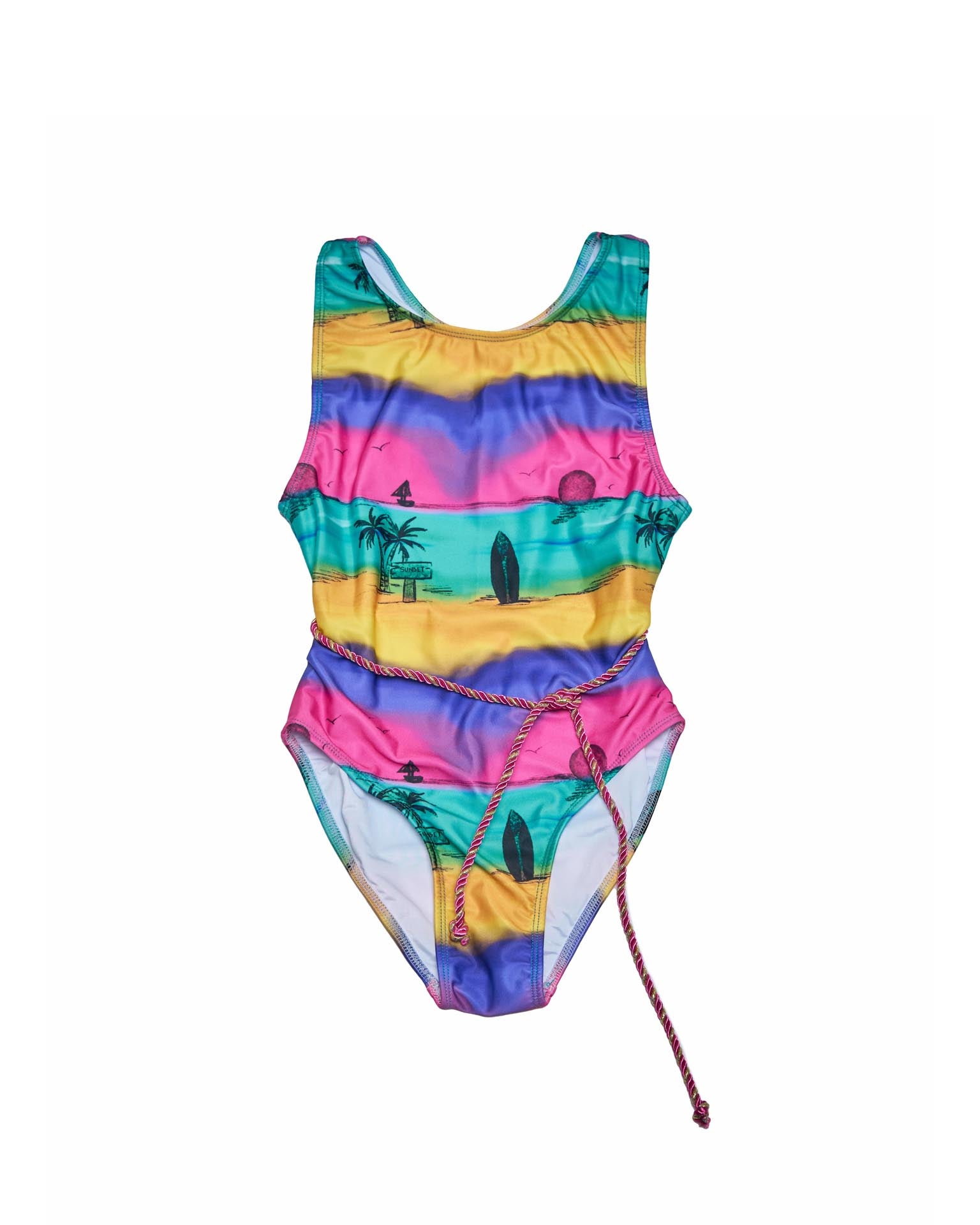 T-Back One Piece Swimsuit with Belt