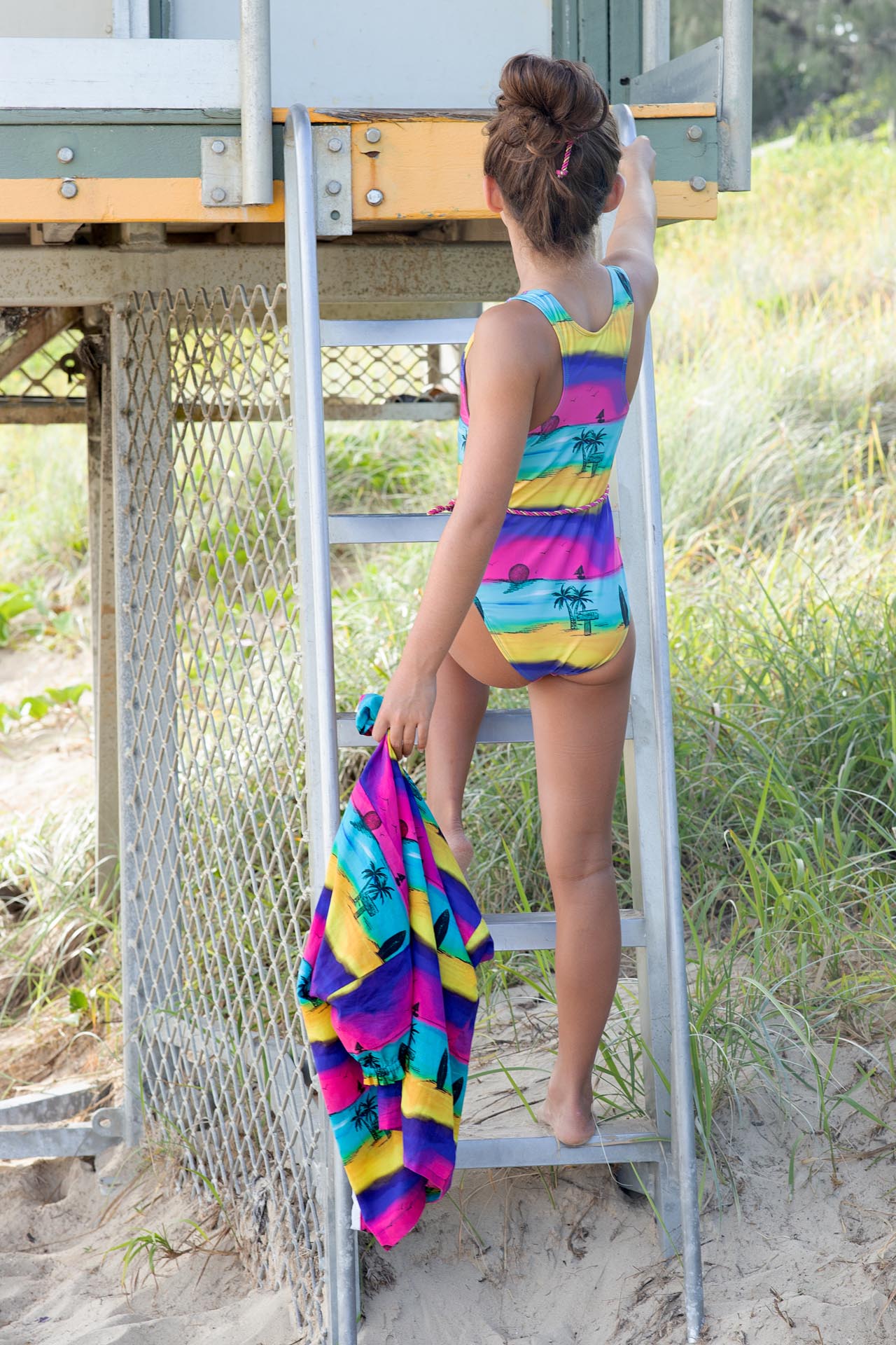 T-Back One Piece Swimsuit with Belt
