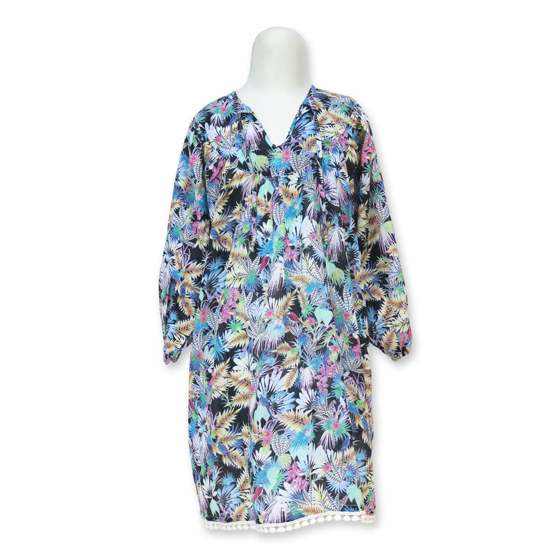 Tropical Bird Black Kaftan