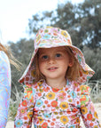 Girls Bucket Hat - Pink Floral - Harmony - Lifestyle 1