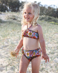 Girls High Waisted Bikini - Brown Floral - Poppy - Lifestyle 9