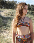 Girls High Waisted Bikini - Brown Floral - Poppy - Lifestyle 5