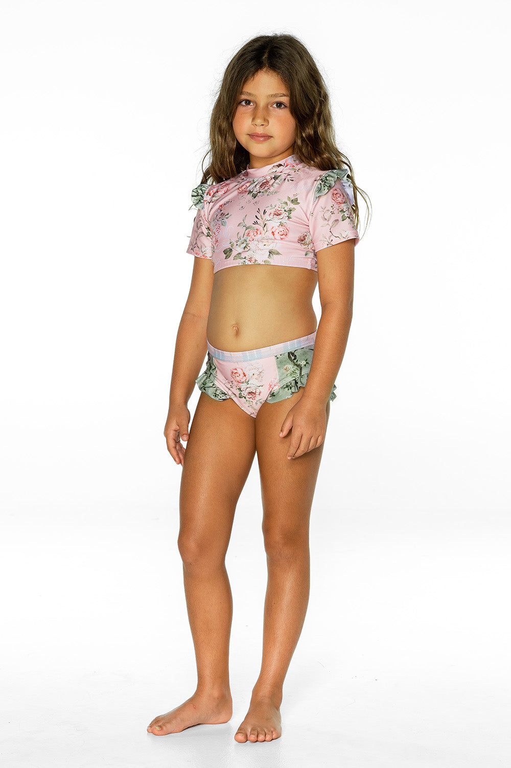 Girls Bikini Set - Floral Pink - Adore - Front 1