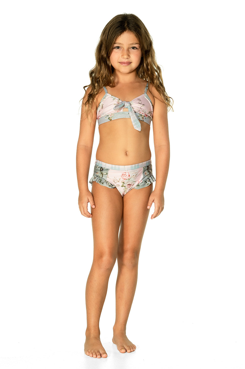 Girls Bikini Set - Floral Pink - Adore - Front 2