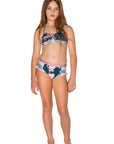 Girls Bikini Set - Navy Blue Floral - Passionate - Front 3