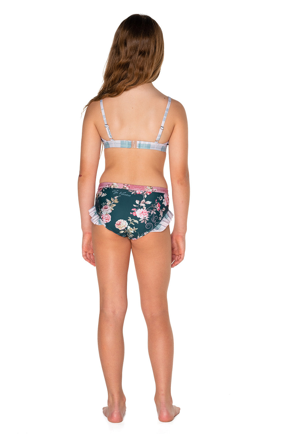 Girls Bikini Set - Navy Blue Floral - Passionate - Back 2