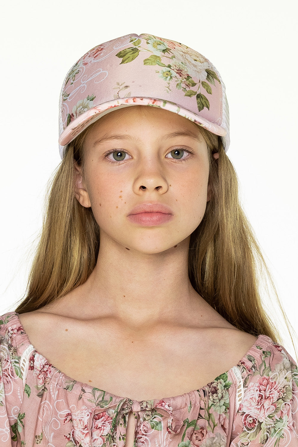 Girls Trucker Cap - Pink Floral - Adore 2