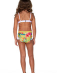 Girls Bikini Rashie Swim Set - Grey Hawaiian Floral - Isla - Back 2