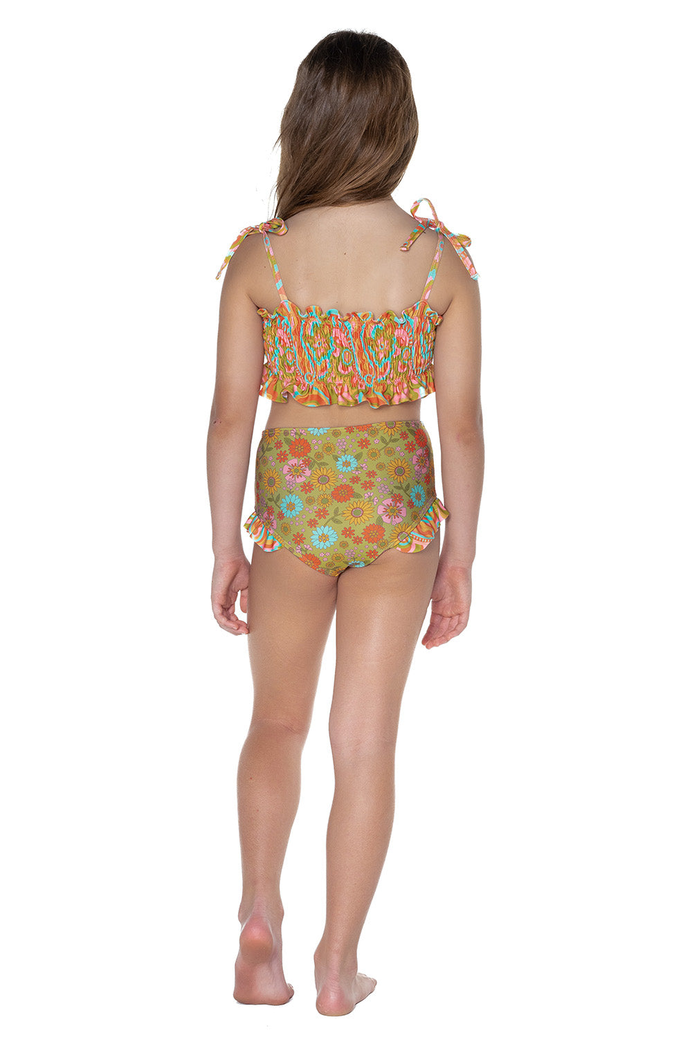 Wholesale Cute Printed Two Piece Swimsuit For Older Girls Durable