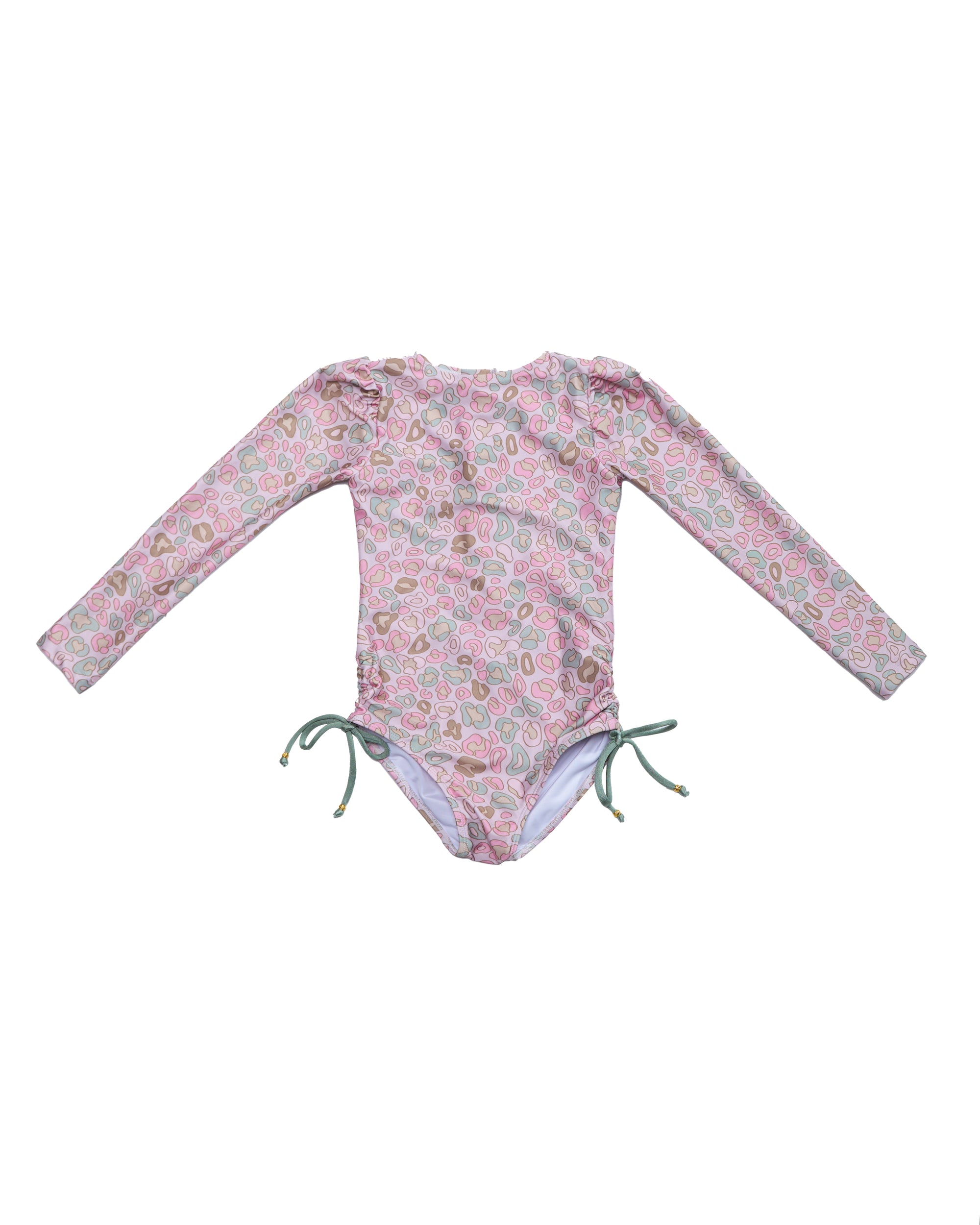 Side Ties Long Sleeve One Piece (Clover)