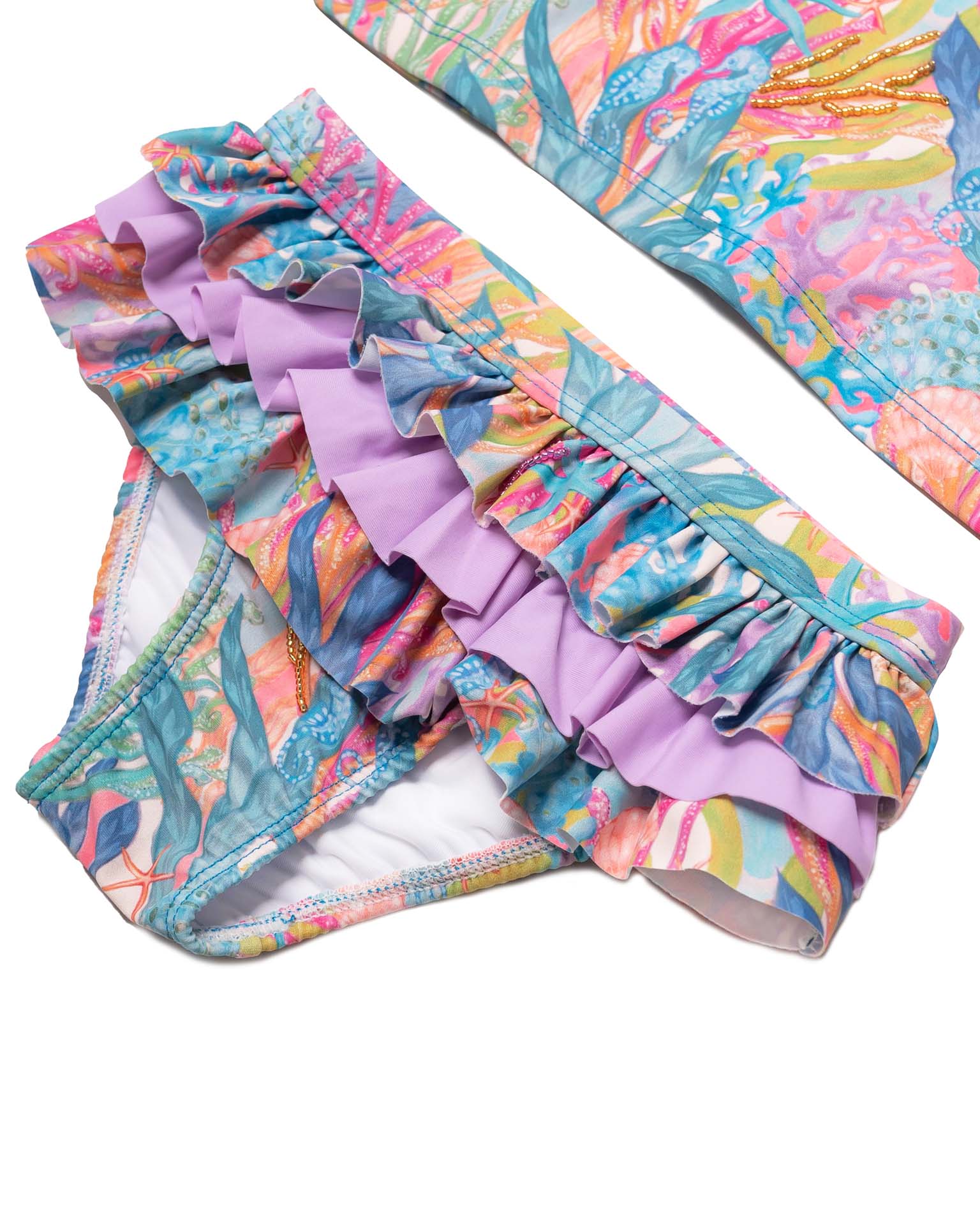 Hand Beaded 2 Piece Swimsuit Set