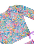 Long Sleeve Bikini Set with Reversible Bottom - Hand Beaded