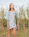 Girls Floral Summer Lightweight Kaftan - Lifestyle