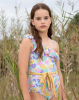 Girls Horses One Piece Swimsuit with Ruffle - Lifestyle