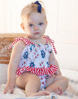 Baby Girls Nautical One Piece Swimsuit with Frills - Lifestyle 1