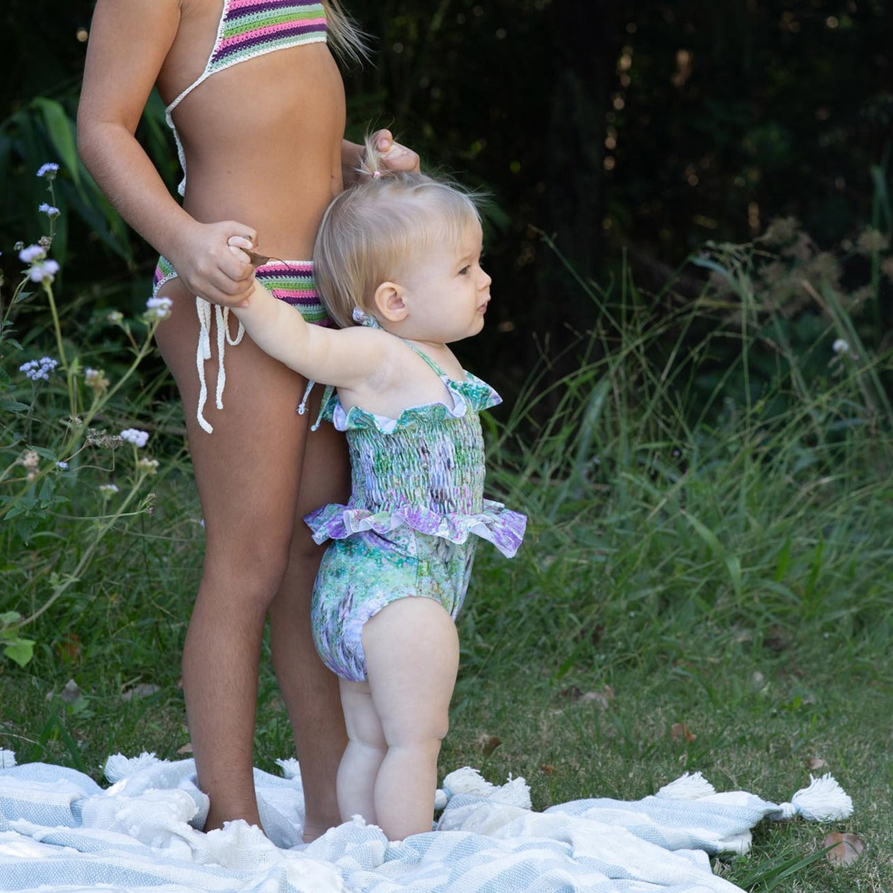 Baby Girls Horses One Piece Swimsuit with Frills - Lifestyle