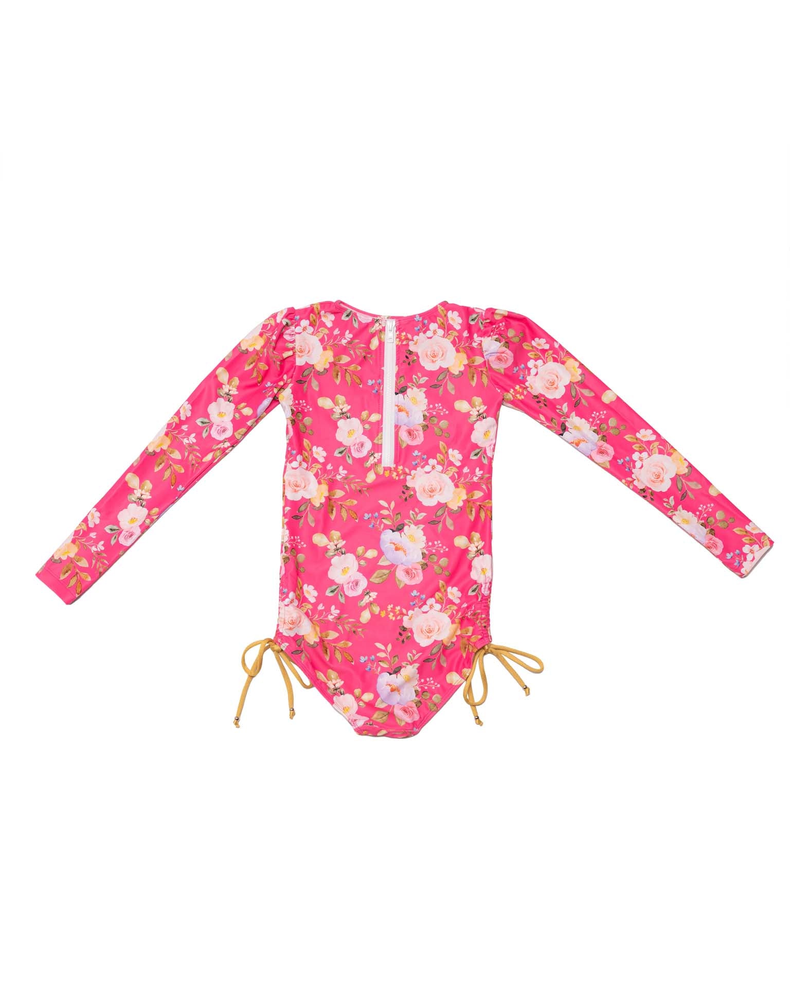 Long Sleeve One Piece Swimsuit with Side Ties