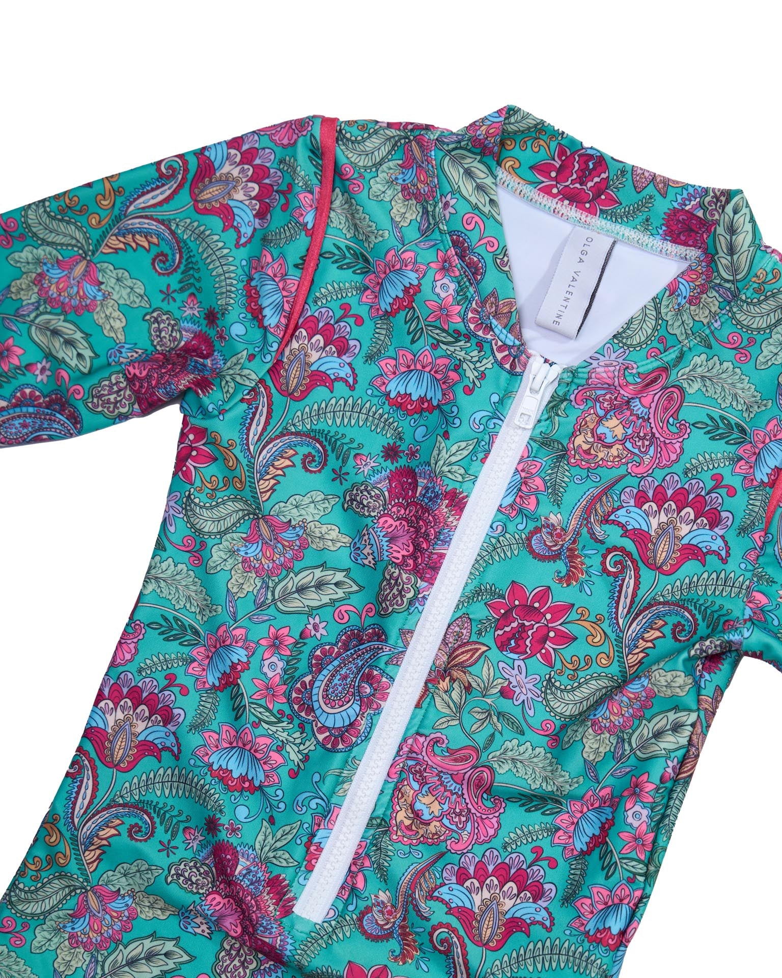 Long Sleeve Zip One Piece Swimsuit