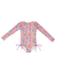 Long Sleeve One Piece Swimsuit with Side Ties