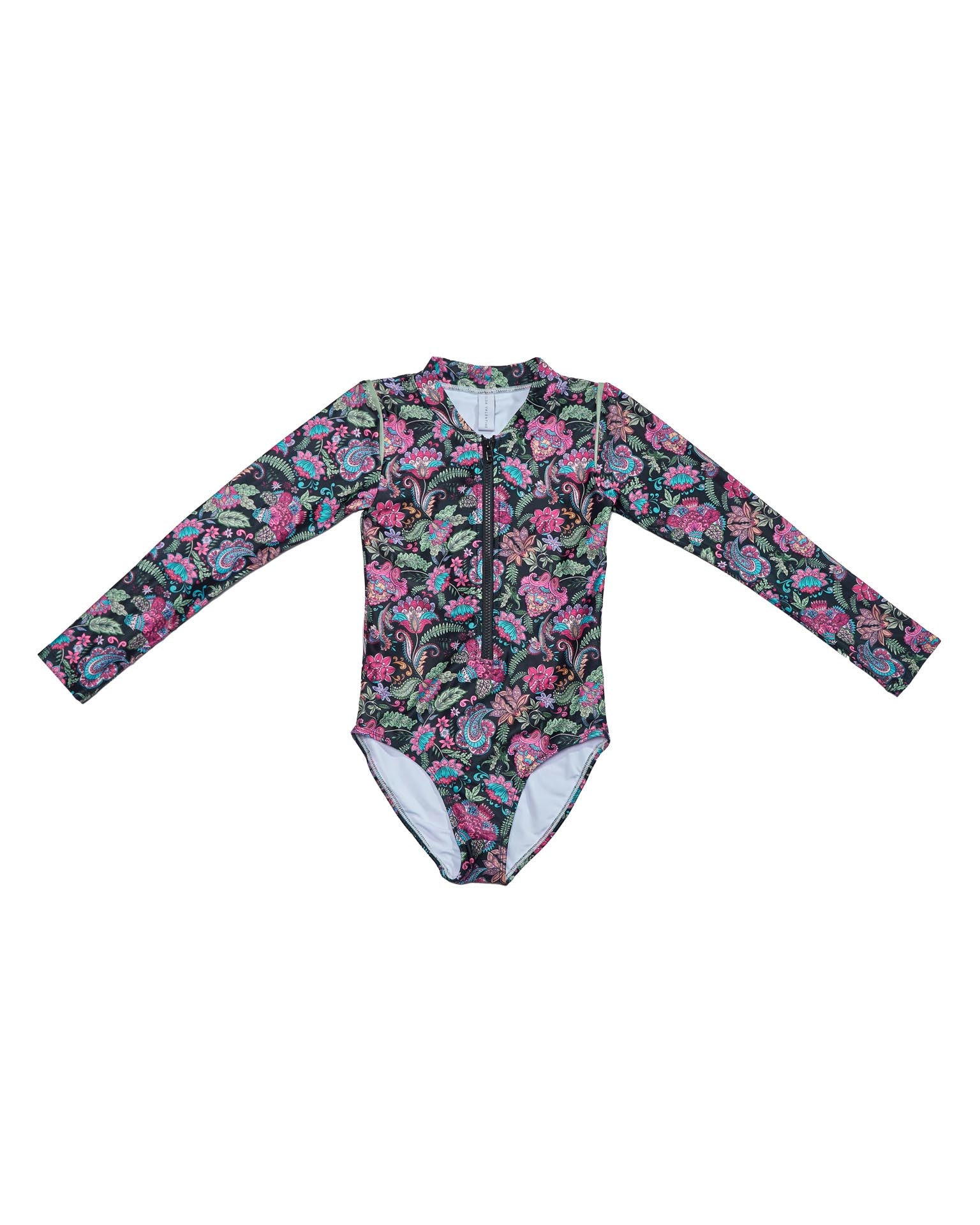 Long Sleeve Zip One Piece Swimsuit